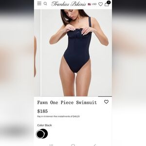 New Frankie's Bikinis Fawn Black One Piece